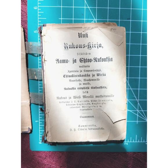 Antique 1889 Pocket Size Morning and Communion Prayer Finnish Translation + - Picture 3 of 6